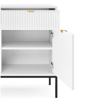 NAYA Komoda KSZ 104 biała | czarny stelaż