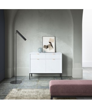 NAYA Komoda KSZ 104 biała | czarny stelaż