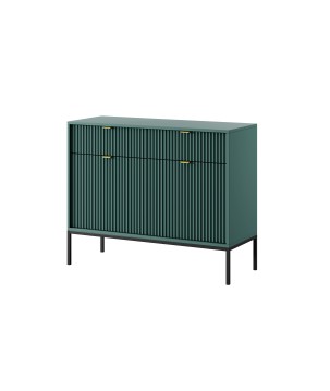 NAYA Komoda KSZ 104 zielona (LABRADOR) | czarny stelaż