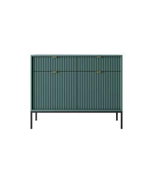 NAYA Komoda KSZ 104 zielona (LABRADOR) | czarny stelaż