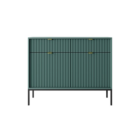 NAYA Komoda KSZ 104 zielona (LABRADOR) | czarny stelaż