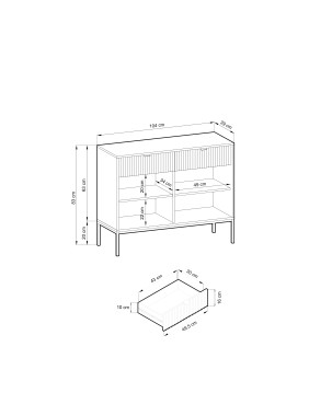 NAYA Komoda KSZ 104 zielona (LABRADOR) | czarny stelaż