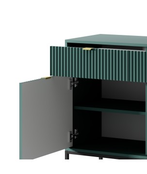 NAYA Komoda KSZ 104 zielona (LABRADOR) | czarny stelaż