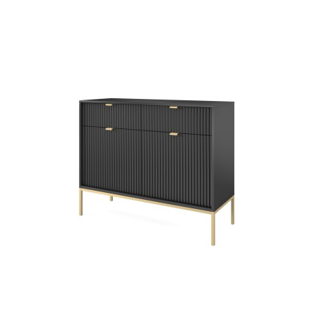 NAYA Komoda KSZ 104 czarna | złoty stelaż