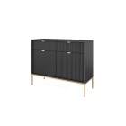NAYA Komoda KSZ 104 czarna | złoty stelaż