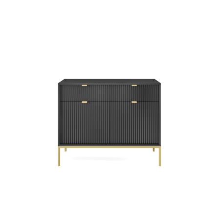 NAYA Komoda KSZ 104 czarna | złoty stelaż