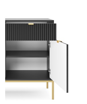 NAYA Komoda KSZ 104 czarna | złoty stelaż