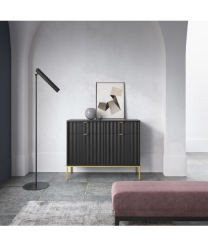 NAYA Komoda KSZ 104 czarna | złoty stelaż