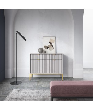NAYA Komoda KSZ 104 szara | złoty stelaż