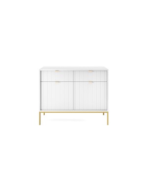 NAYA Komoda KSZ 104 biała | złoty stelaż