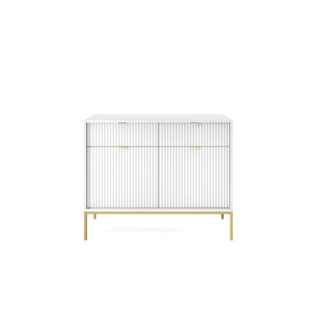NAYA Komoda KSZ 104 biała | złoty stelaż