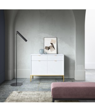 NAYA Komoda KSZ 104 biała | złoty stelaż
