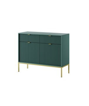 NAYA Komoda KSZ 104 zielona (LABRADOR) | złoty stelaż