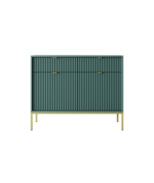 NAYA Komoda KSZ 104 zielona (LABRADOR) | złoty stelaż