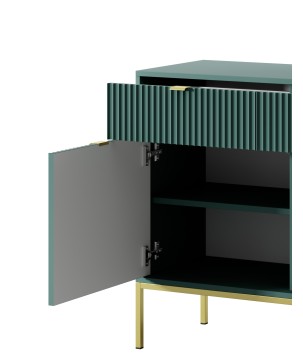 NAYA Komoda KSZ 104 zielona (LABRADOR) | złoty stelaż