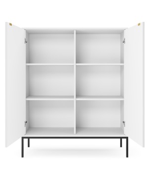 NAYA Komoda K 104 biały korpus | czarny stelaż