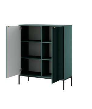 NAYA Komoda K 104 zielona korpus (LABLADOR) | czarny stelaż