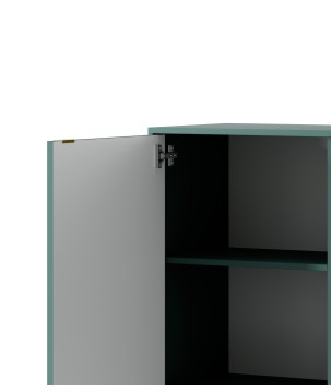 NAYA Komoda K 104 zielona korpus (LABLADOR) | czarny stelaż