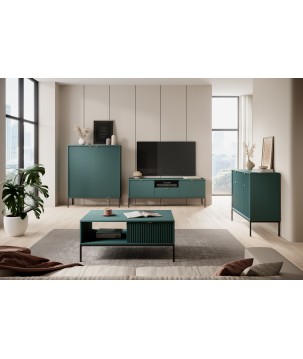 NAYA Komoda K 104 zielona korpus (LABLADOR) | czarny stelaż