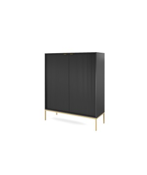 NAYA Komoda K 104 czarny korpus | złoty stelaż