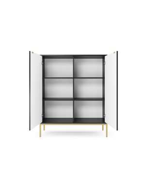 NAYA Komoda K 104 czarny korpus | złoty stelaż