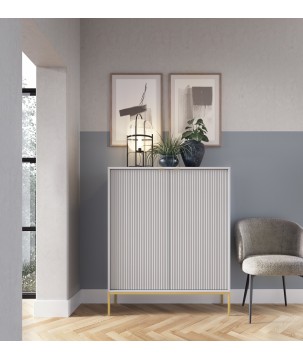 NAYA Komoda K 104 szary korpus | złoty stelaż