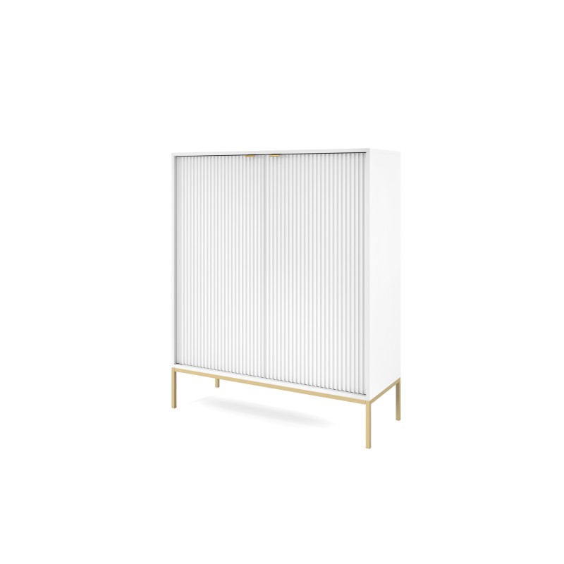 NAYA Komoda K 104 biały korpus | złoty stelaż
