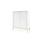 NAYA Komoda K 104 biały korpus | złoty stelaż