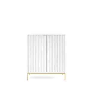 NAYA Komoda K 104 biały korpus | złoty stelaż