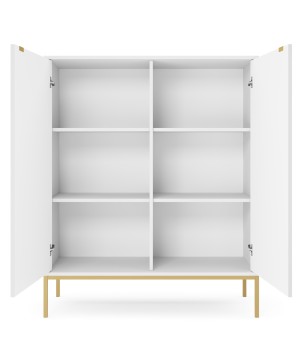 NAYA Komoda K 104 biały korpus | złoty stelaż