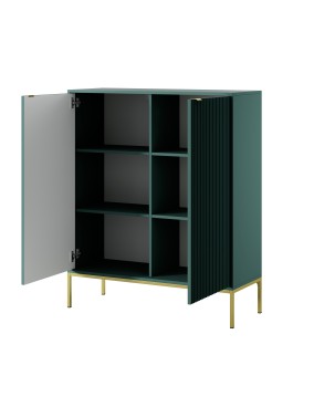 NAYA Komoda K 104 zielona korpus (LABLADOR) | złoty stelaż