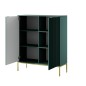 NAYA Komoda K 104 zielona korpus (LABLADOR) | złoty stelaż