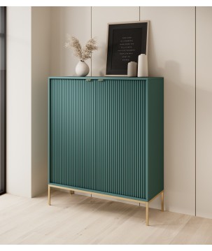 NAYA Komoda K 104 zielona korpus (LABLADOR) | złoty stelaż