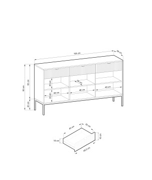 NAYA Komoda KSZ 154 czarny | czarny stelaż