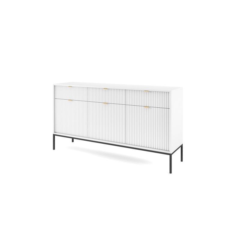 NAYA Komoda KSZ 154 biały | czarny stelaż