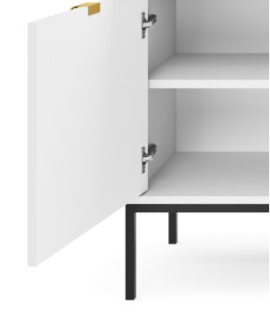 NAYA Komoda KSZ 154 biały | czarny stelaż