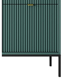 NAYA Komoda KSZ 154 zielona (LABRADOR) | czarny stelaż