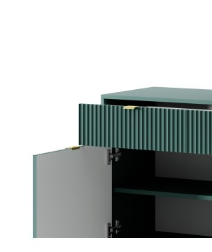 NAYA Komoda KSZ 154 zielona (LABRADOR) | czarny stelaż