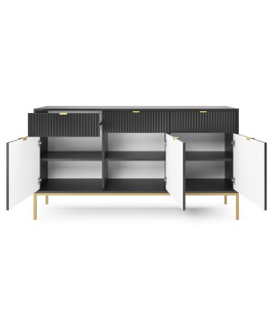 NAYA Komoda KSZ 154 czarny | złoty stelaż