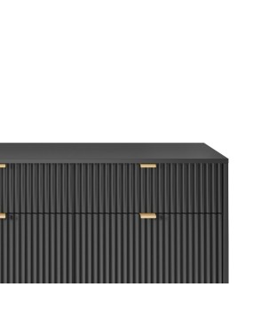 NAYA Komoda KSZ 154 czarny | złoty stelaż
