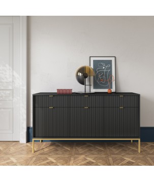NAYA Komoda KSZ 154 czarny | złoty stelaż