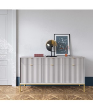 NAYA Komoda KSZ 154 szary | złoty stelaż