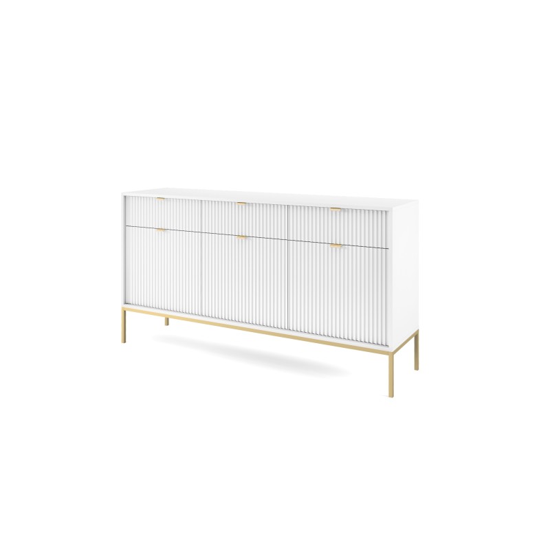 NAYA Komoda KSZ 154 biały | złoty stelaż
