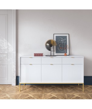 NAYA Komoda KSZ 154 biały | złoty stelaż