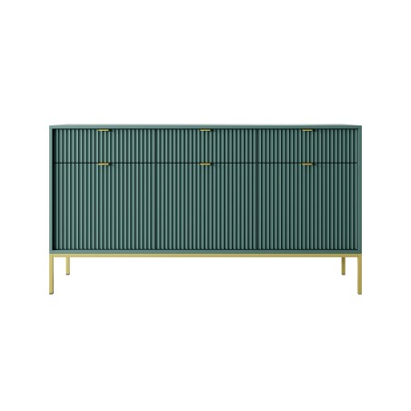 NAYA Komoda KSZ 154 zielona (LABRADOR) | złoty stelaż