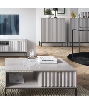 NAYA Ława L 104 szary | czarny stelaż