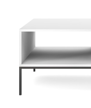 NAYA Ława L 104 biały | czarny stelaż