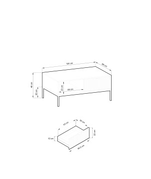NAYA Ława L 104 zielona (LABRADOR) | czarny stelaż