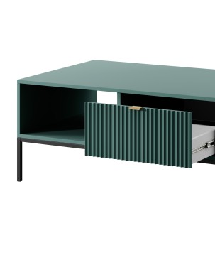 NAYA Ława L 104 zielona (LABRADOR) | czarny stelaż