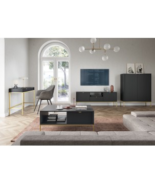 NAYA Ława L 104 czarny | złoty stelaż